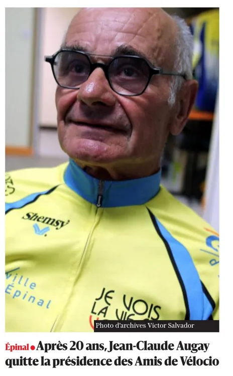 Jean Claude Augay a les honneurs de la presse pour son départ de la présidence des Amis de Vélocio Epinal